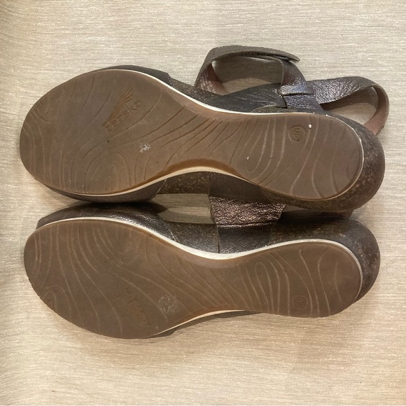 DANSKO Sz 40 Marcy Pewter Comfort Insole Velcro Closure Sling Back Sandals - Picture 8 of 10
